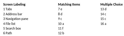 Screen Labeling Matching Items Multiple Choice 1