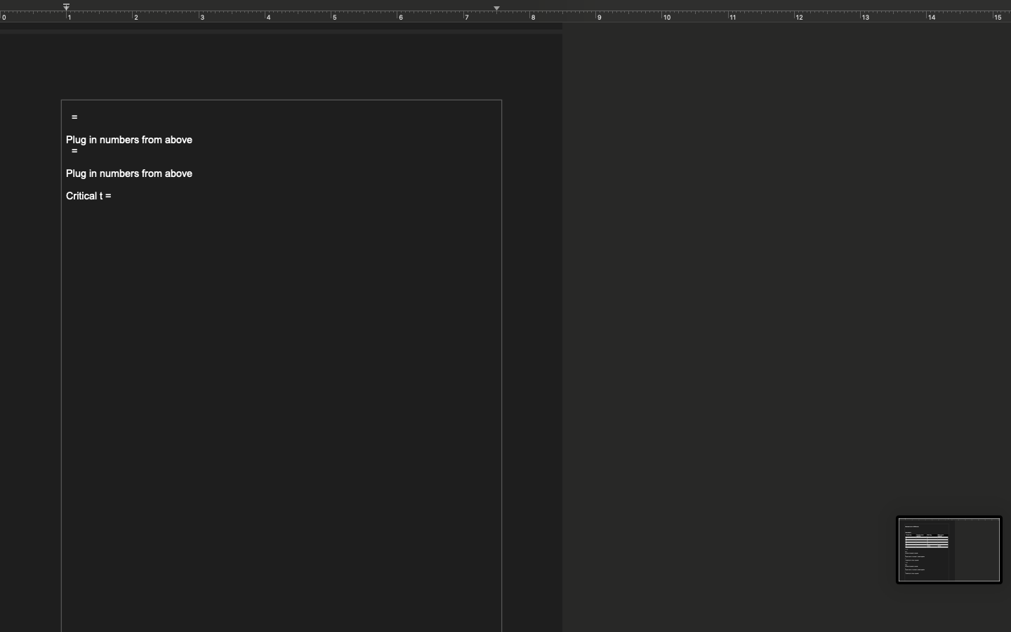 13 Standard error of difference: Calculated t: