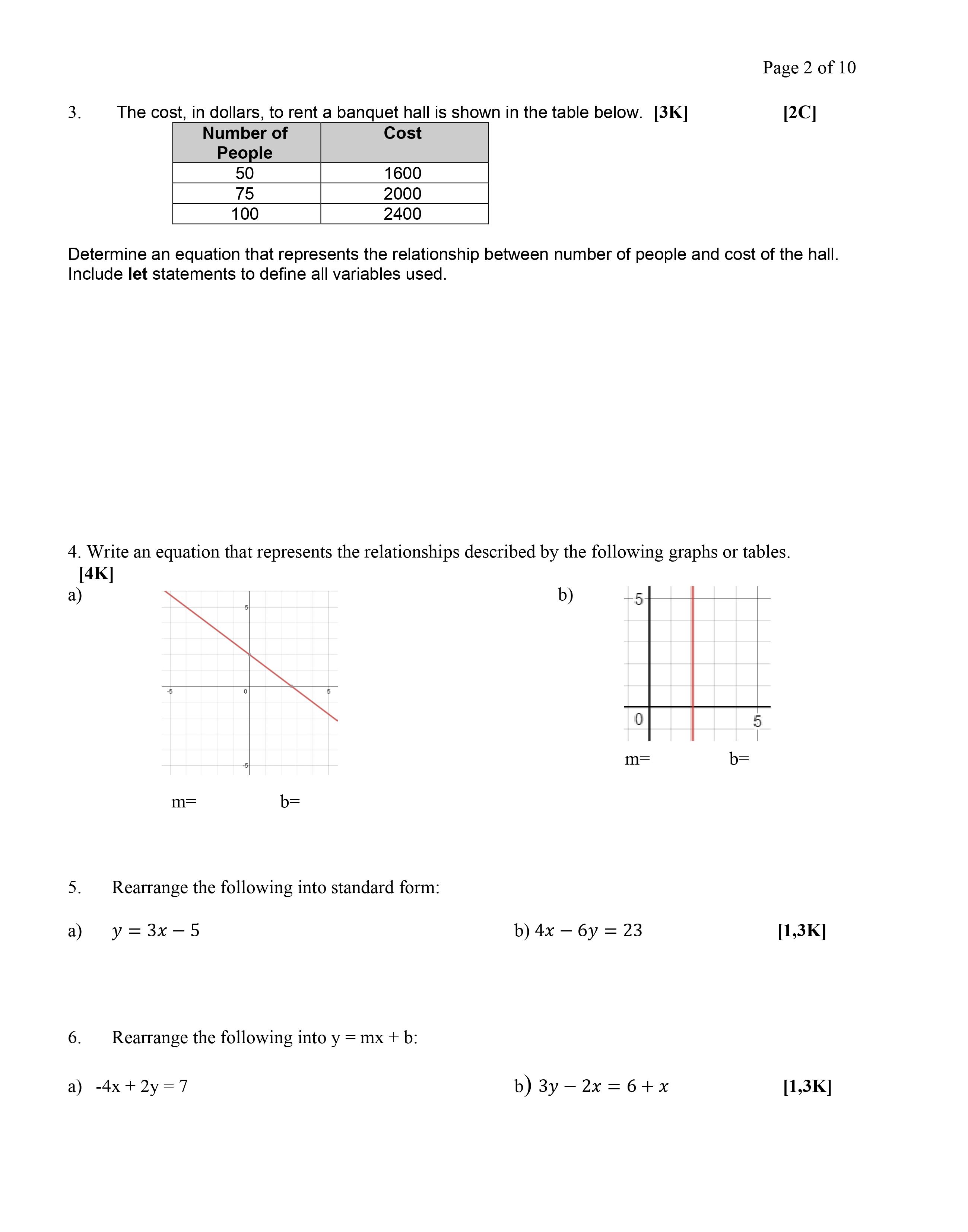 Page 2 of 10 3. The cost, in dollars, to rent a