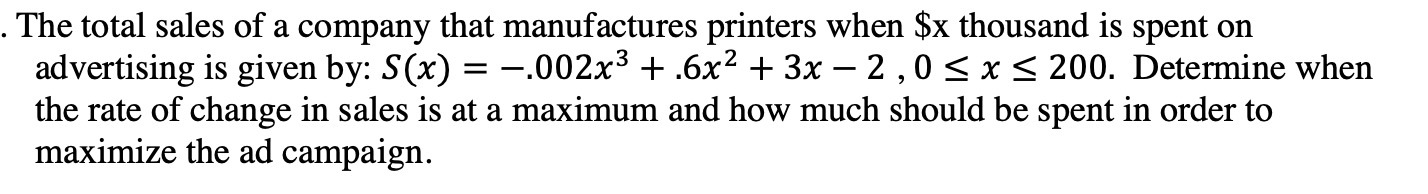 . The total sales of a company that manufactures