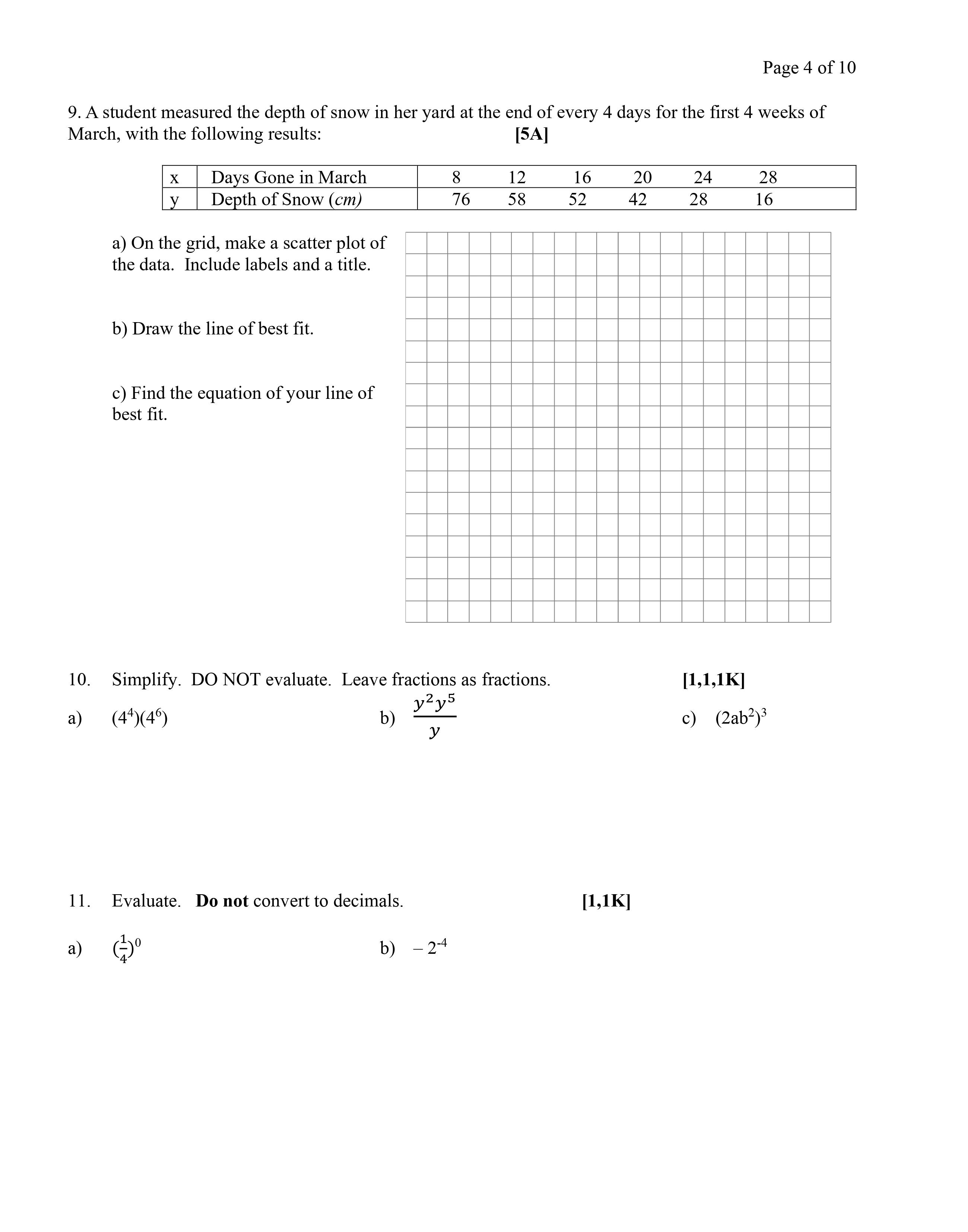 Page 2 of 10 3. The cost, in dollars, to rent a