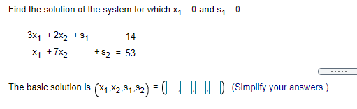 Find the solution of the system for which x, =0