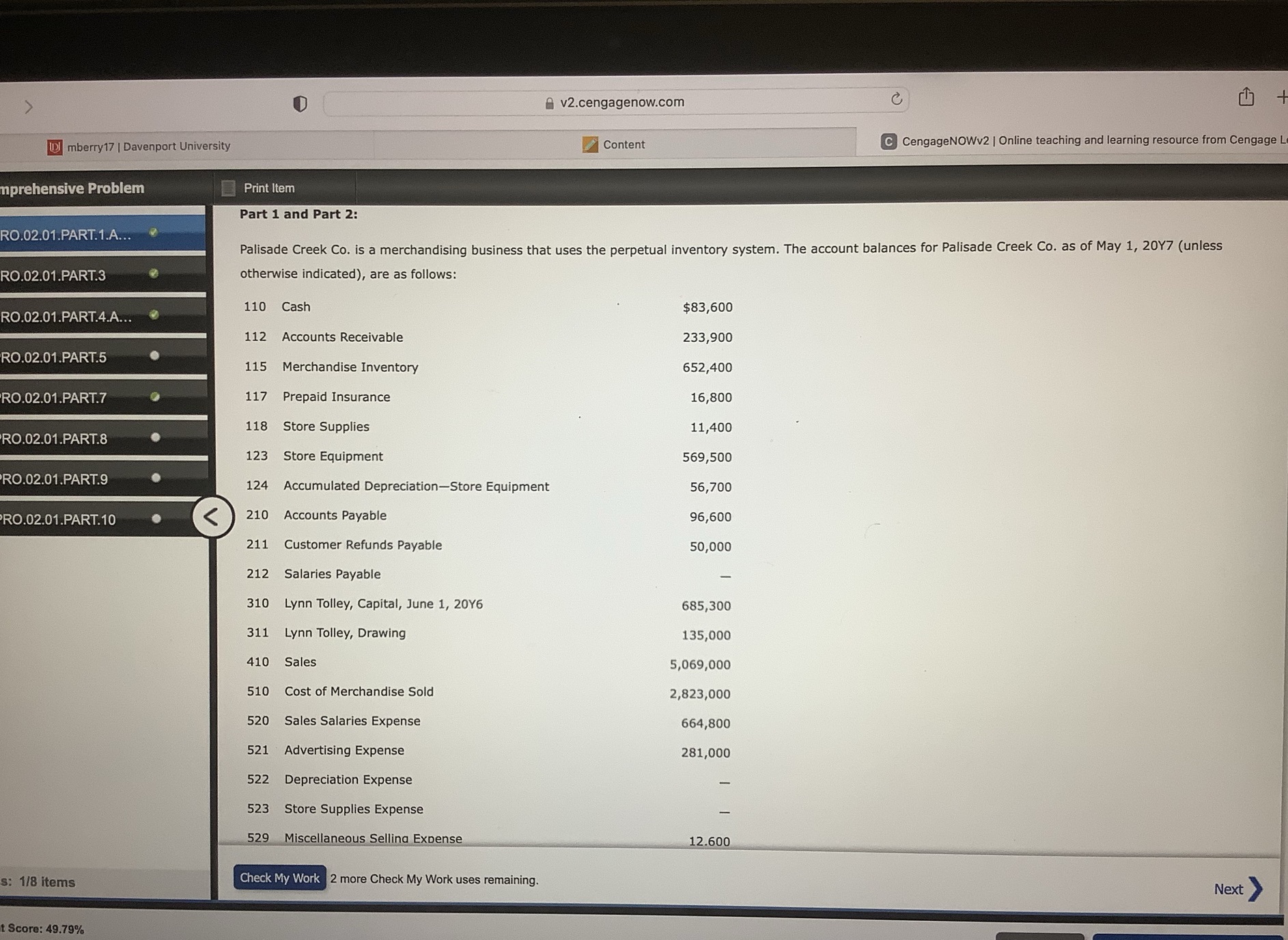 Post closing trial balance D A v2.cengagenow.com