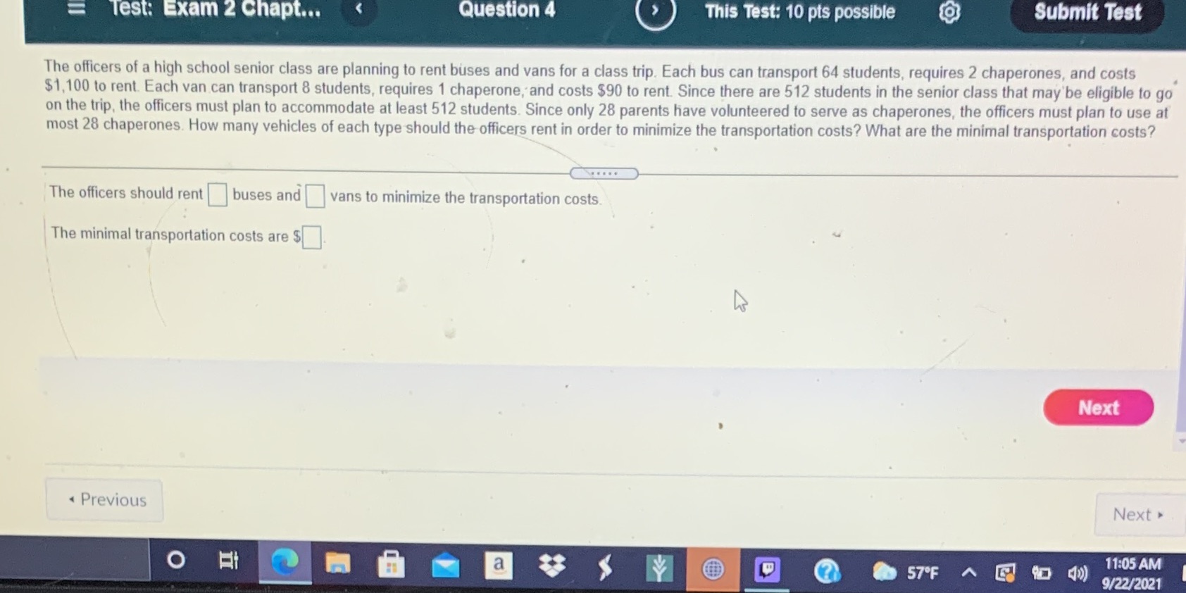 Test: Exam 2 Chapt... Question 4 This Test: 10