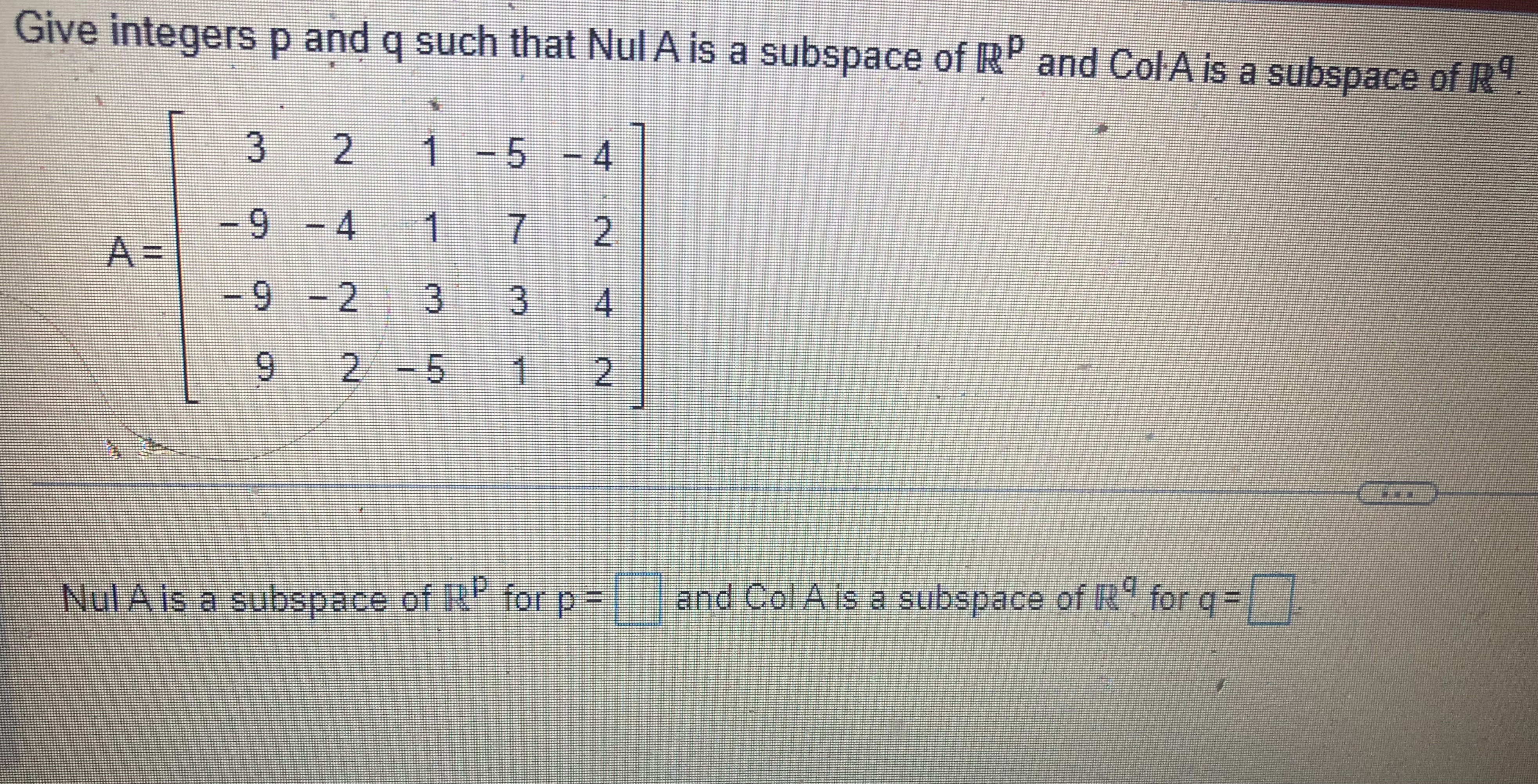 What do p and q equal Give integers p and q such