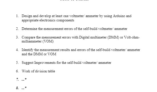 1. Design and develop at least one voltmeter/