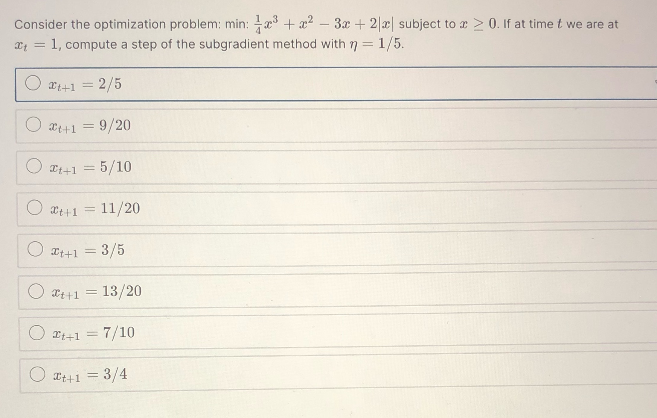 Consider the optimization problem: min: - ac3 +