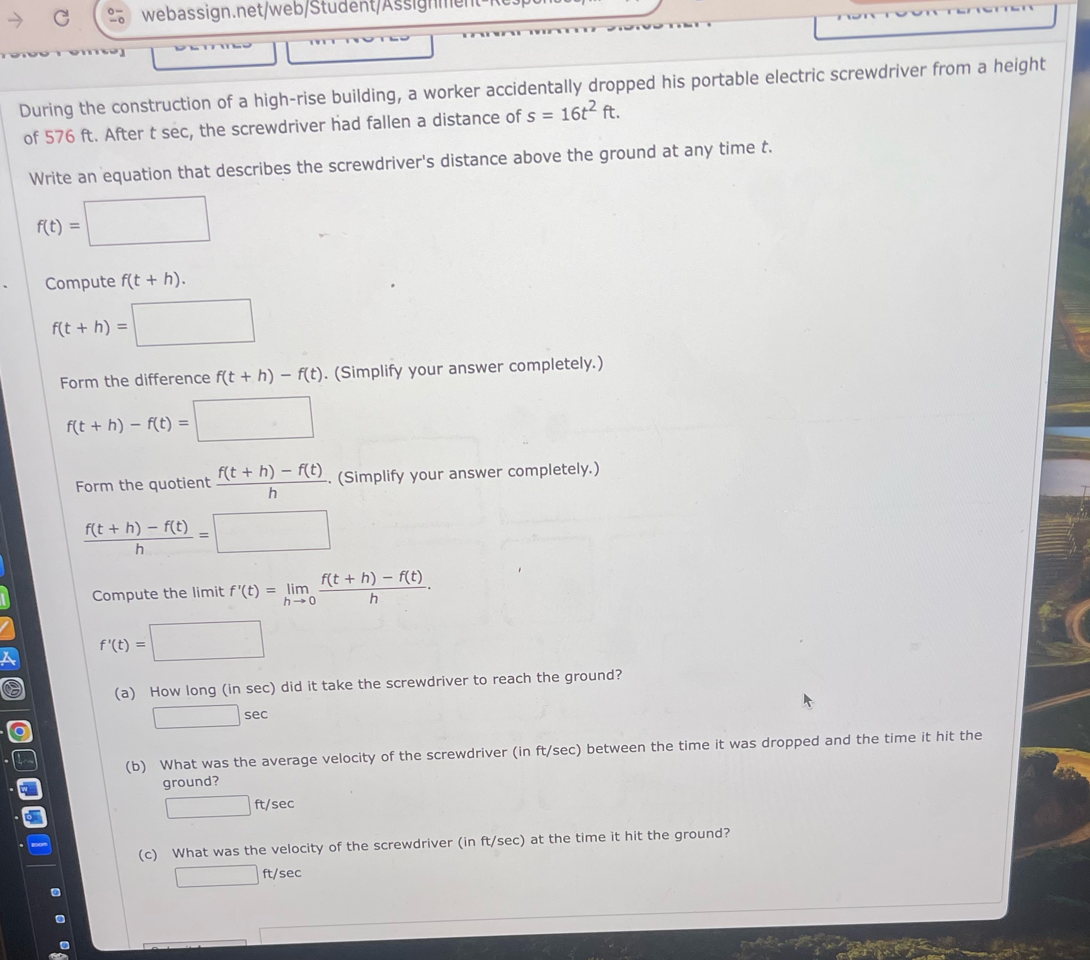 G webassign.net/web/Student/Assignn During the