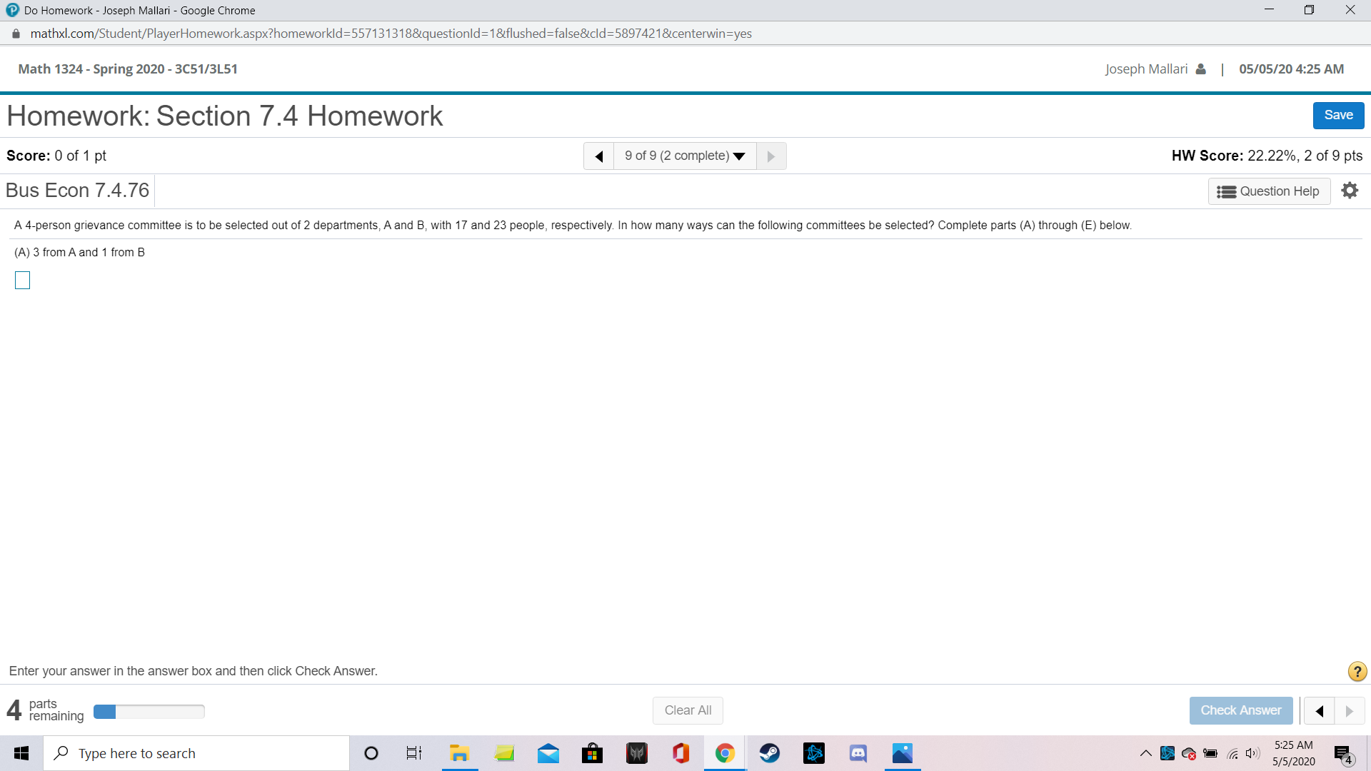 Solve the following Do Homework - Joseph Mallari