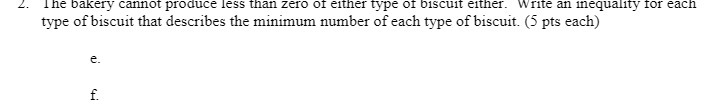The bakery cannot produce less than zero of