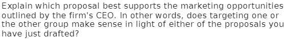 Explain which proposal best supports the