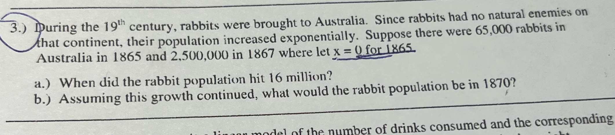 3.) During the 19" century, rabbits were brought