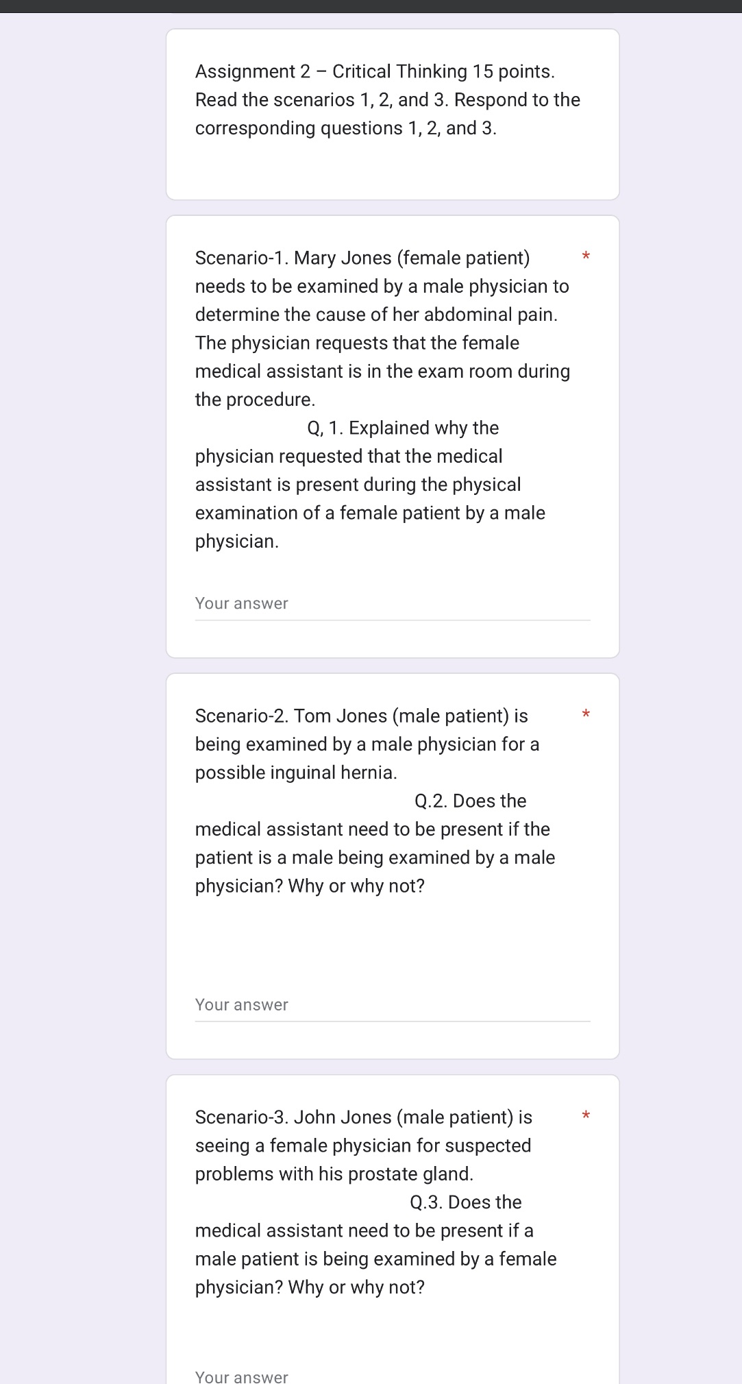 Assignment 2 Critical Thinking 15 points. Read