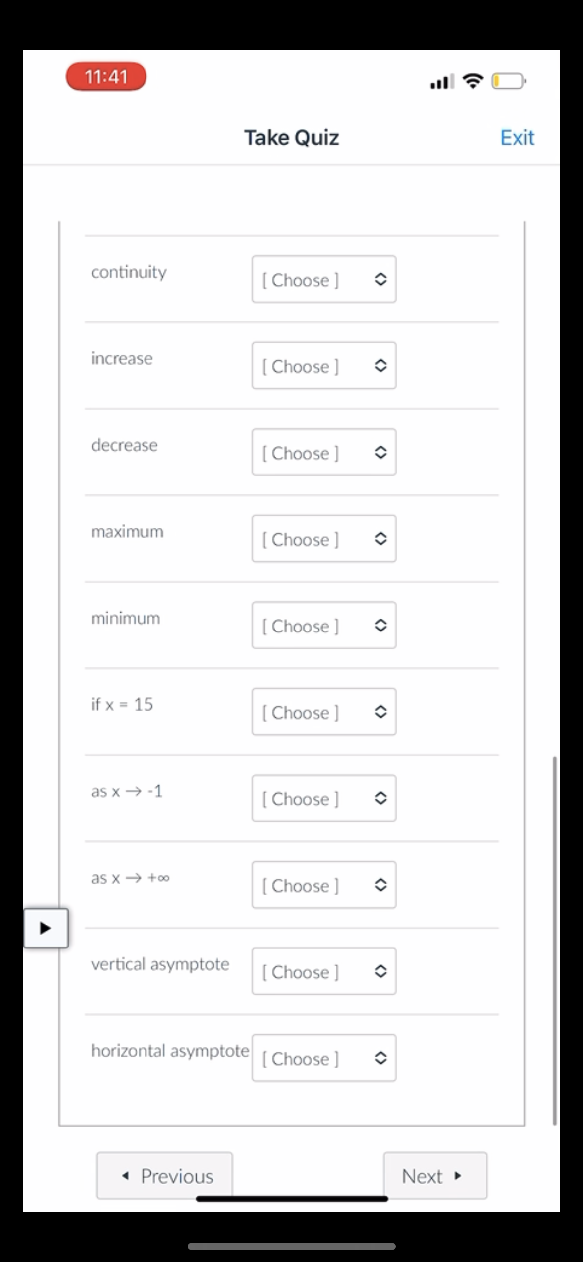 11:41 Take Quiz Exit [ Choose ] increase [ Choose