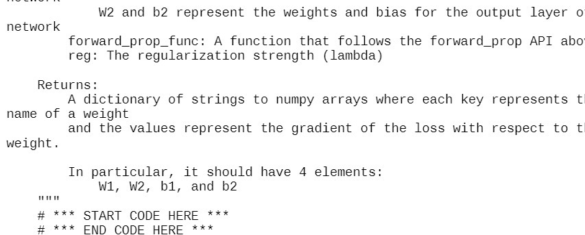 W2 and b2 represent the weights and bias for the