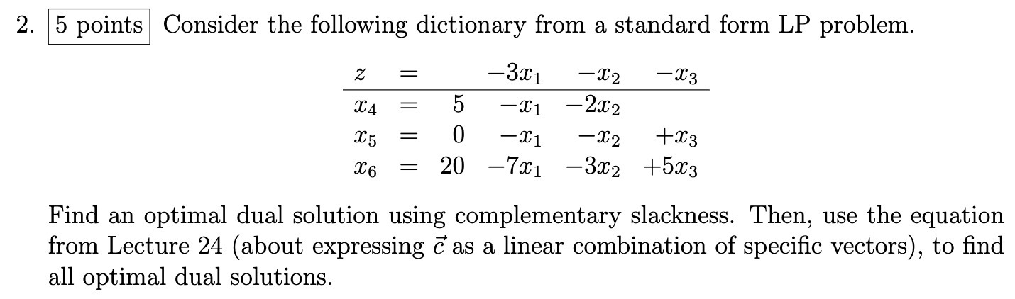 2. 5 points Consider the following dictionary