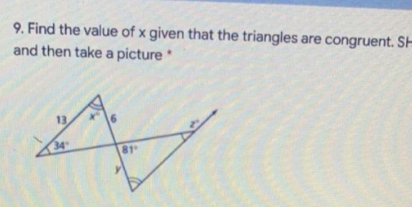 what is the value of x? 9. Find the value of x