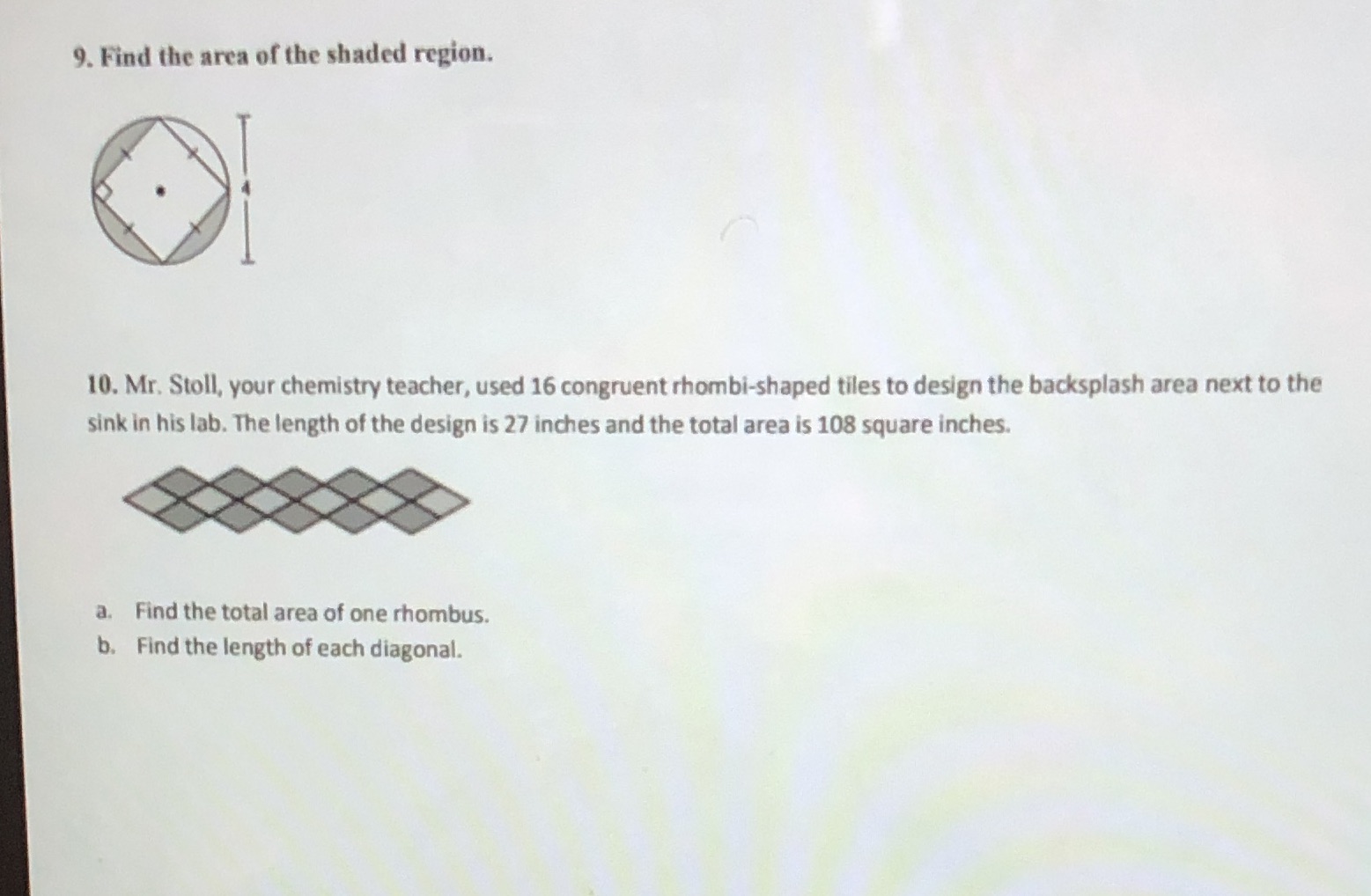 Detailed explanation 9. Find the area of the