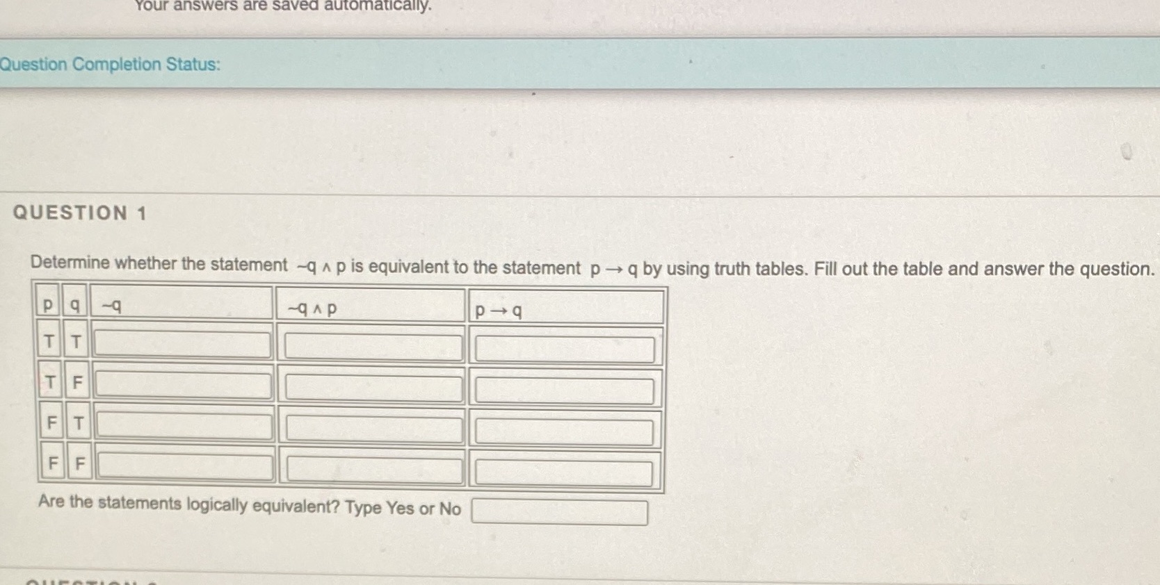 Your answers are saved automatically. Question