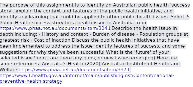 The purpose of this assignment is to identify an