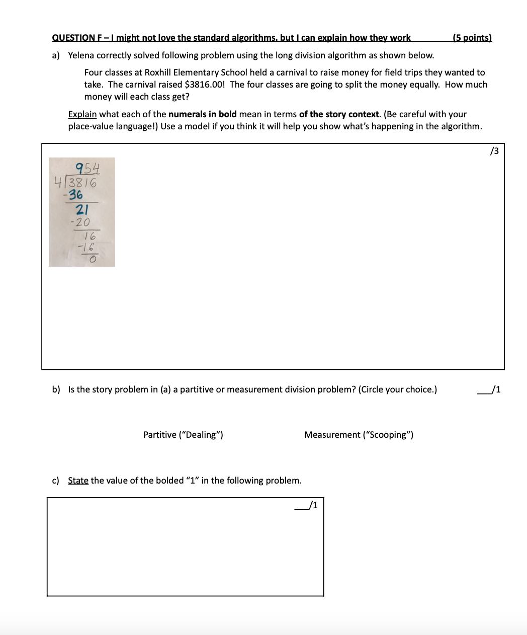 QUESTION F - I might not love the standard