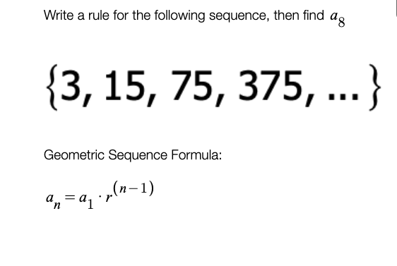 Write a rule for the following sequence, then
