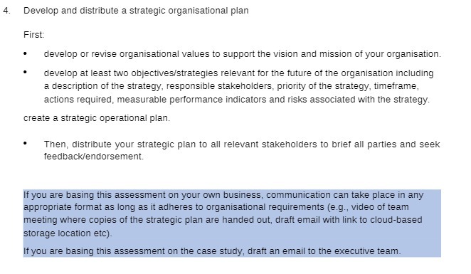 4. Develop and distribute a strategic