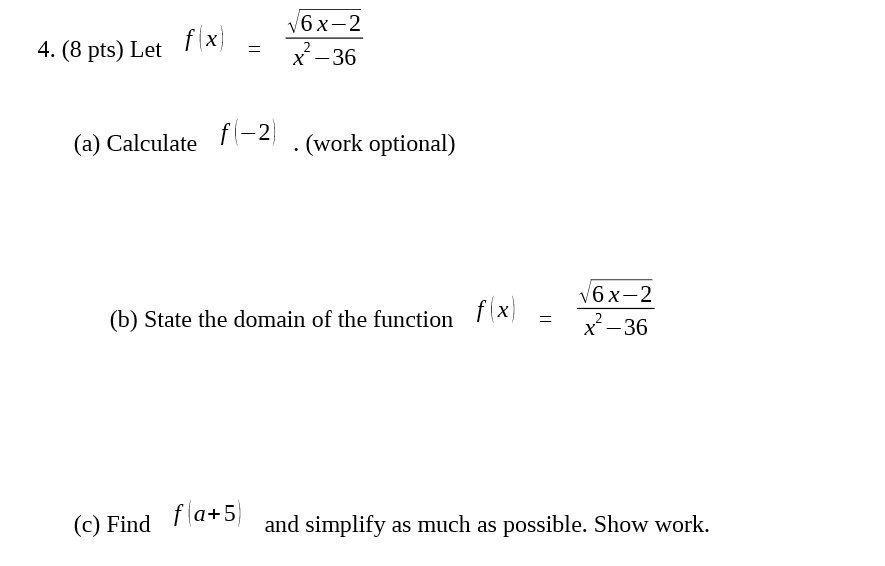 4.(8pts)Let fix 2 35236 (.3!) Calculate f [2] .
