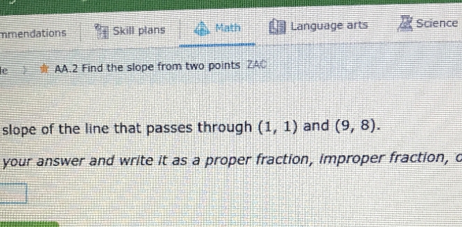 How do you find the slope ? \f