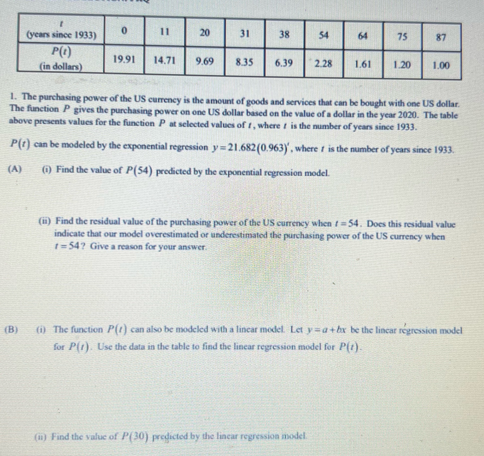Need All shown work please ! On notebook paper!!