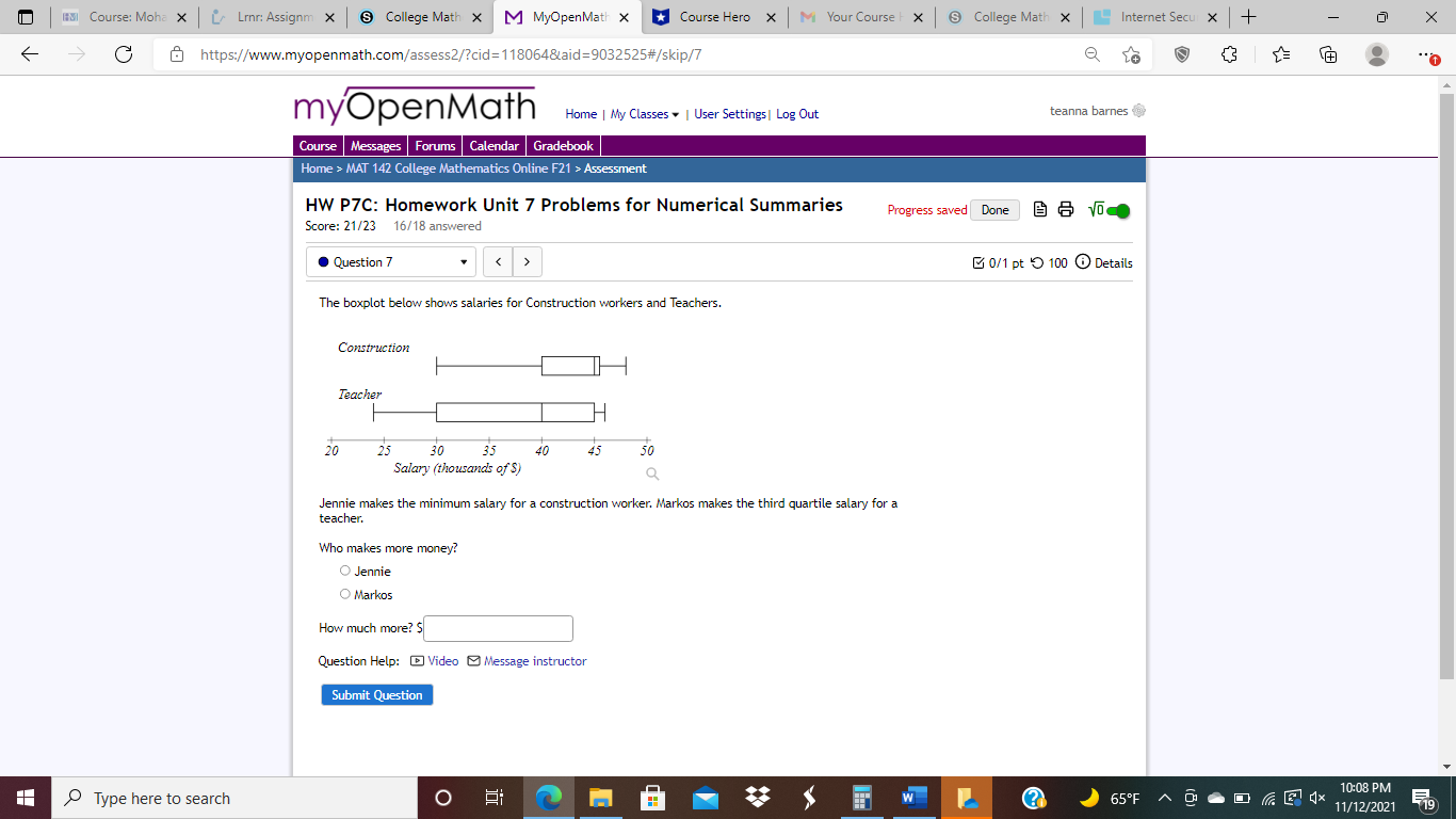 HM Course: Moha x | Line: Assignm X & College