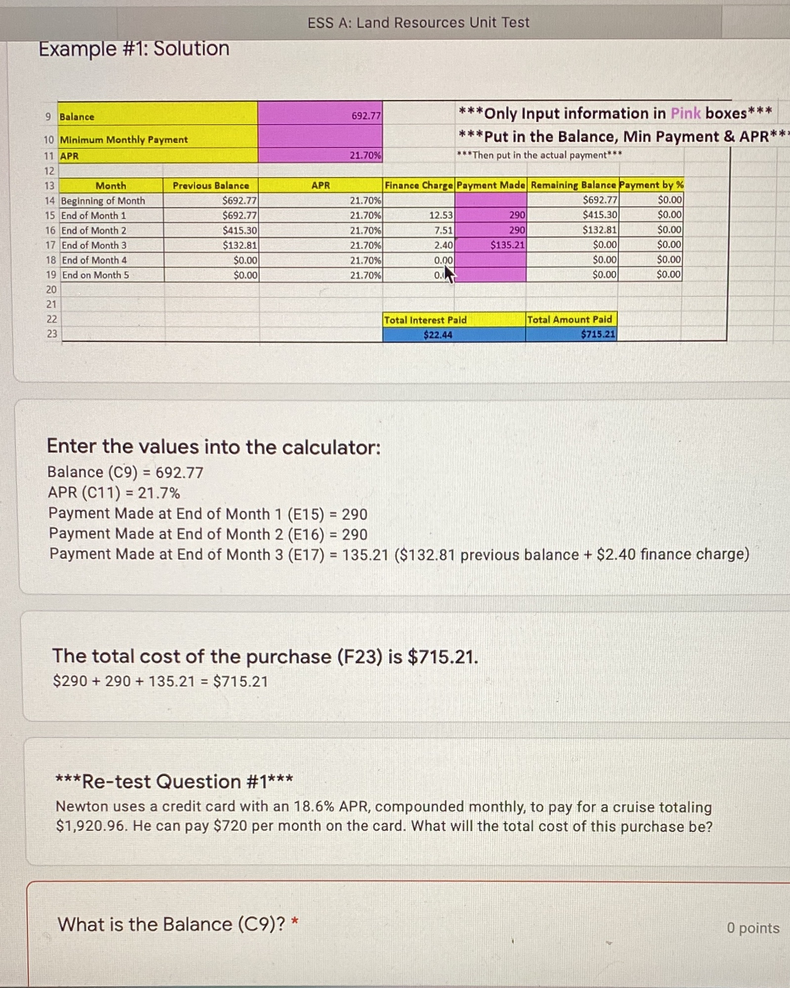 I got more pictures ESS A: Land Resources Unit