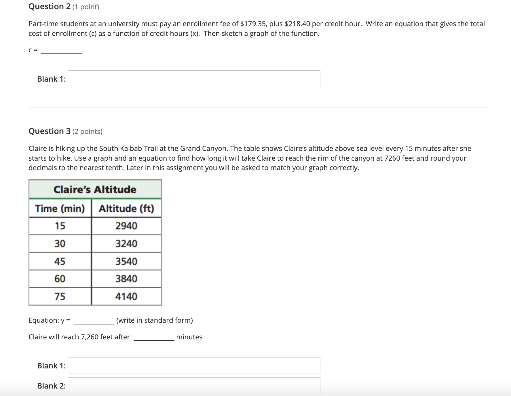 Question 1 (4 points) Directions: Match each