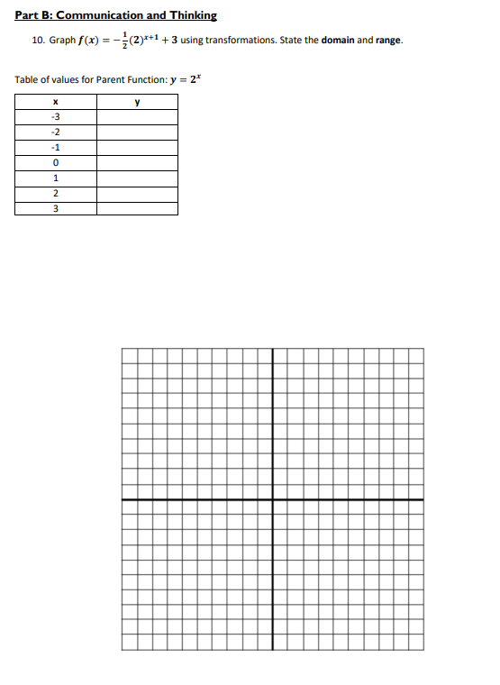 \fPart B: Communication and Thinking 10. Graph