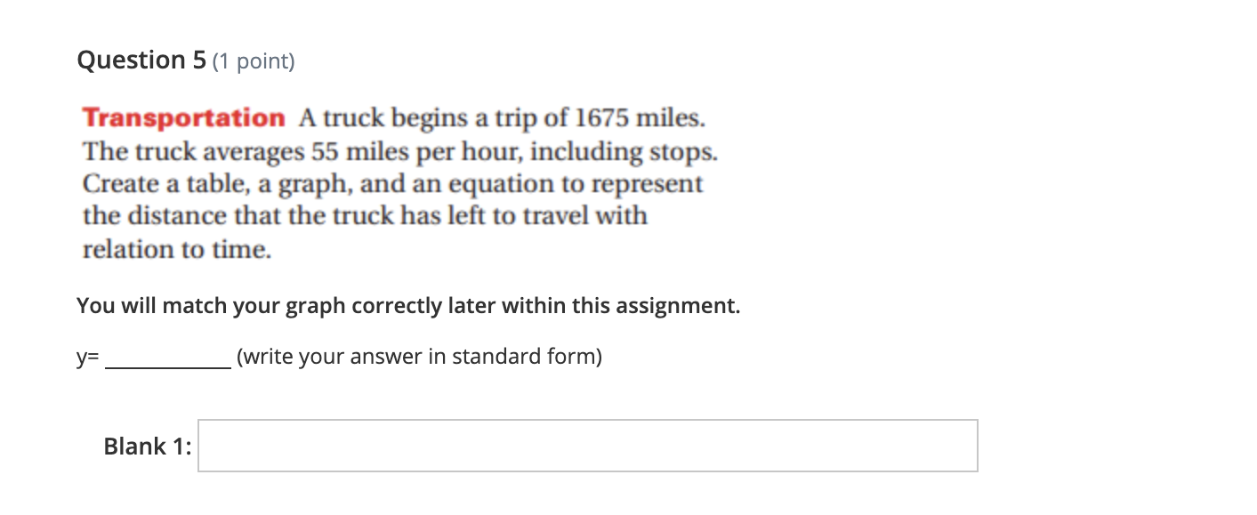 Question 1 (4 points) Directions: Match each