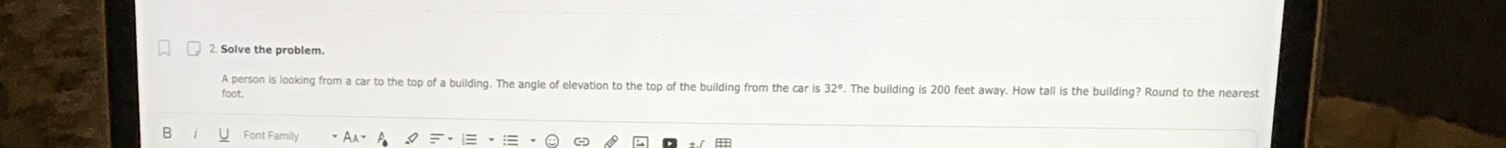 2. Solve the problem. A person is looking from a