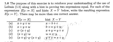 1.8 The purpose of this exercise is to reinforce