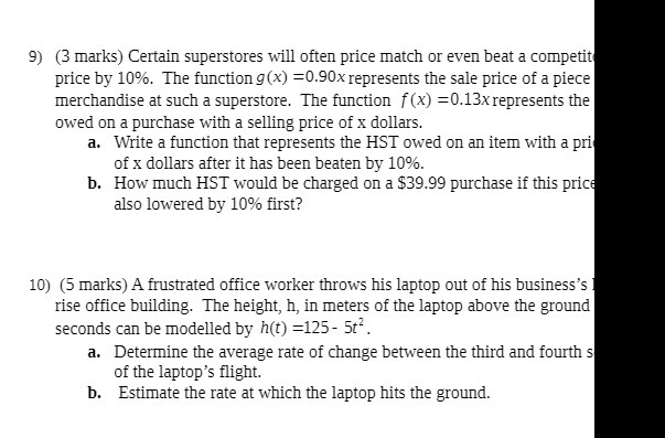 9) (3 marks) Certain superstores will often price