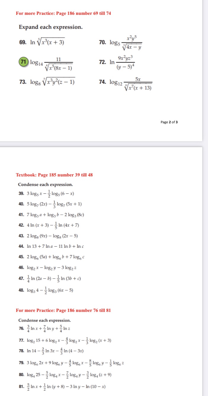 For more Practice: Page 186 number 69 till 74