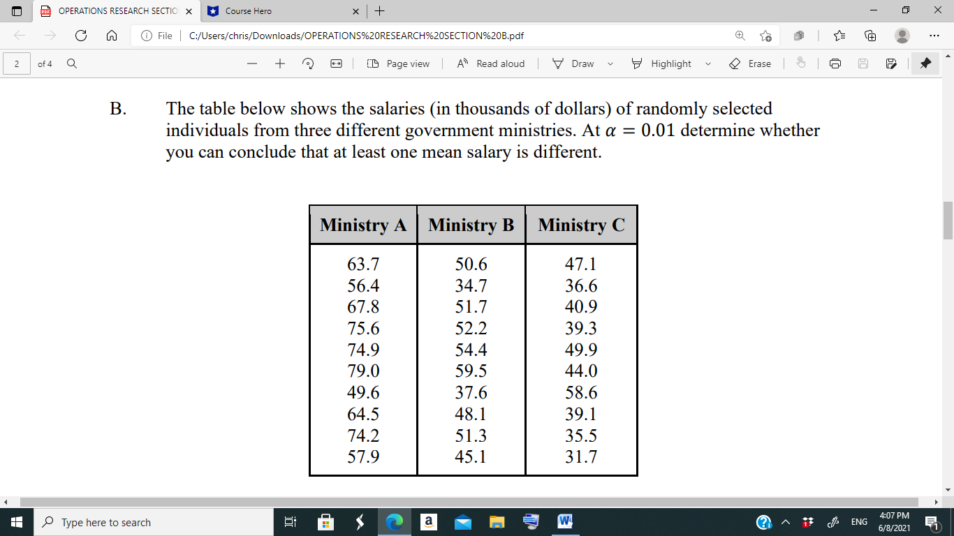 .............. OPERATIONS RESEARCH SECTION X
