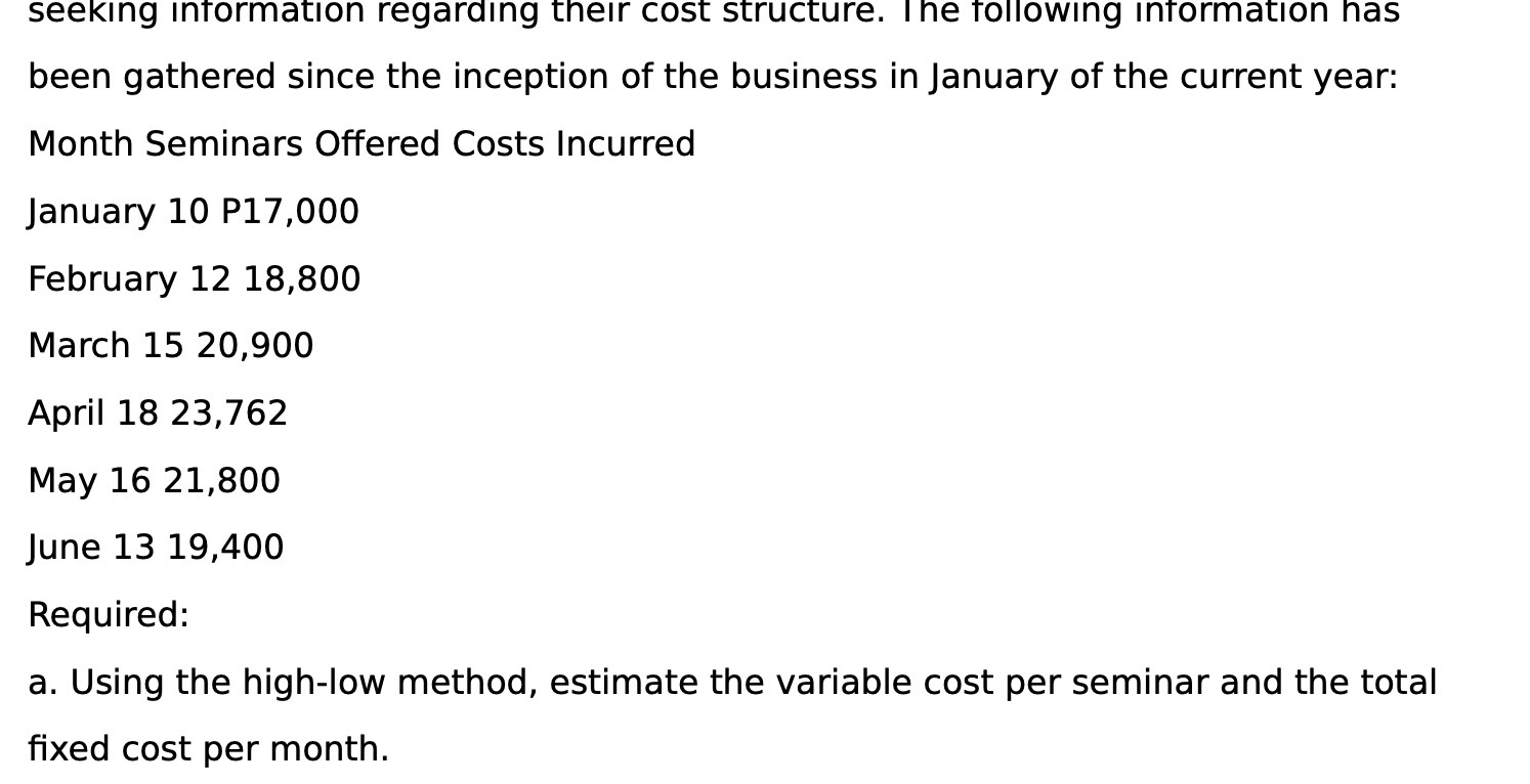 seeking information regarding their cost