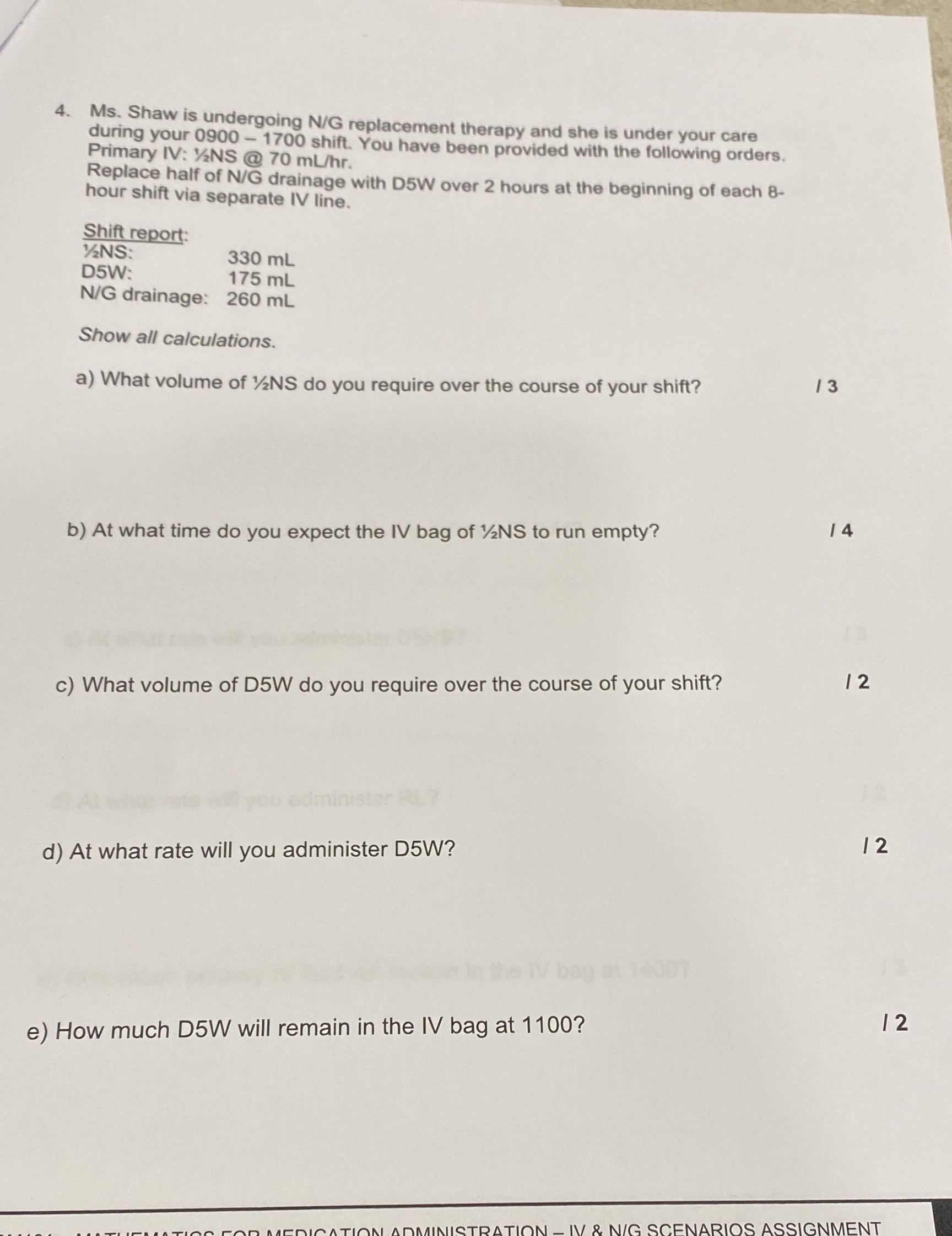 Please answer below question 4. Ms. Shaw is