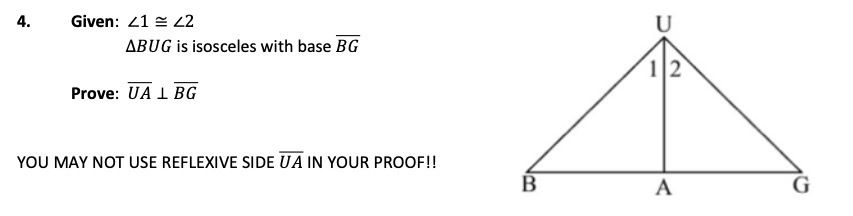 4. Given: 21 = 42 U ABUG is isosceles with base