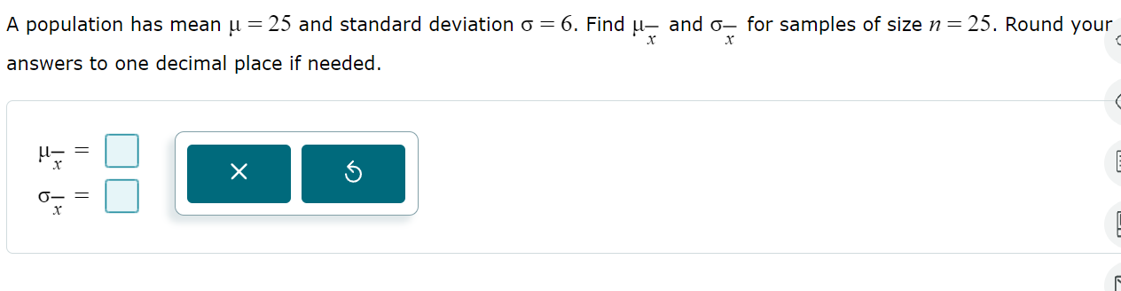 Question 1A population has mean and standard
