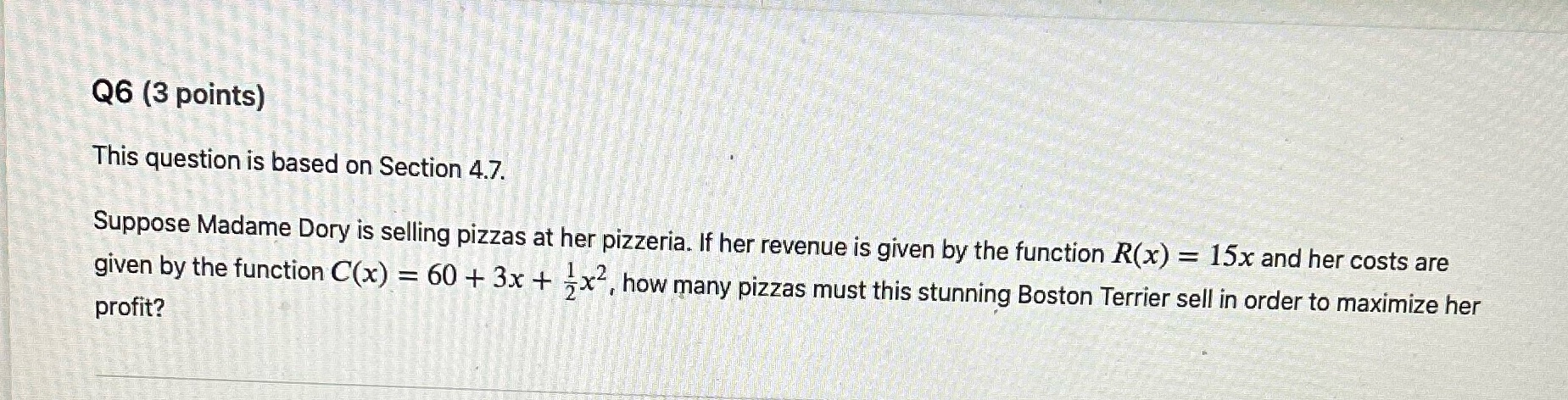 This is a Math 110 Calculus (First year of