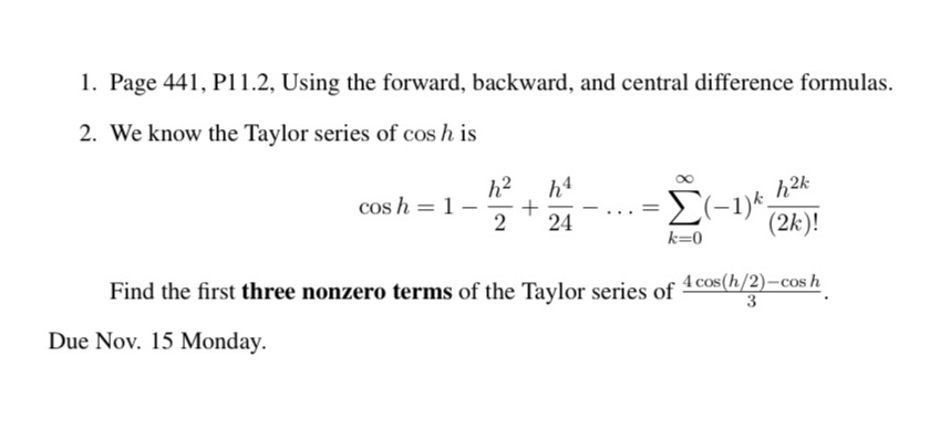 1. Page 441, P1 1.2, Using the forward, backward,