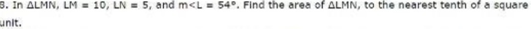 3. In ALMN, LM = 10, LN = 5, and m
