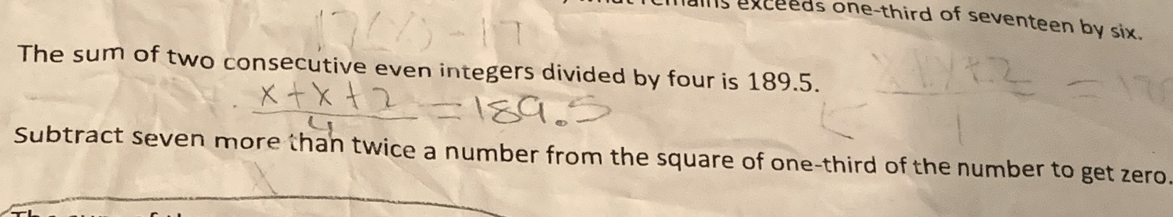 exceeds one-third of seventeen by six. The sum of