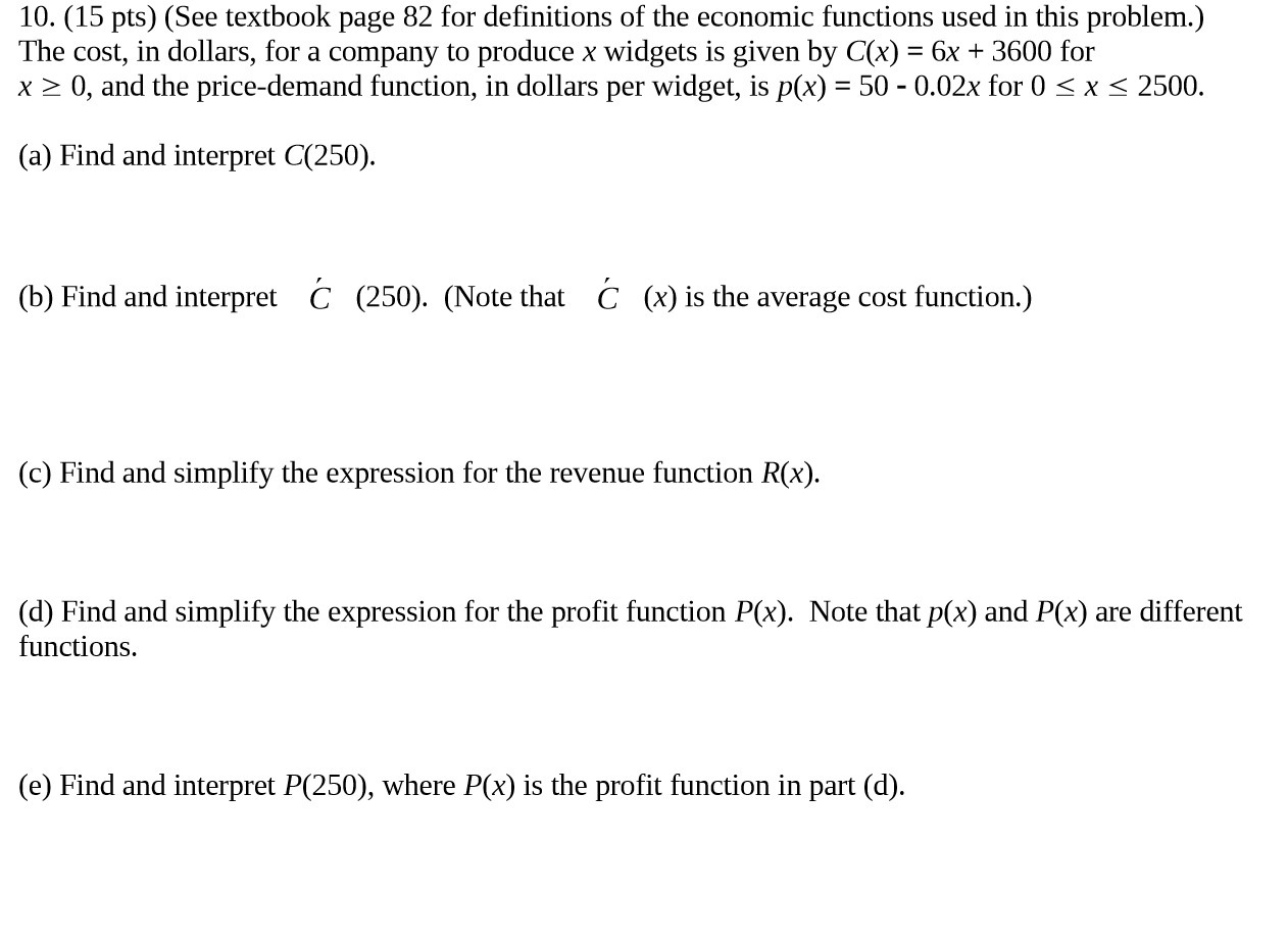 10. (15 pts) (See textbook page 82 for