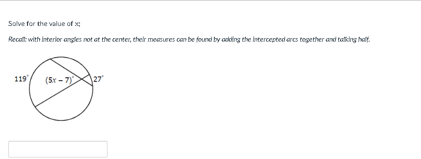 1. \fSolve for the value of x. 78 (2x + 7)Find